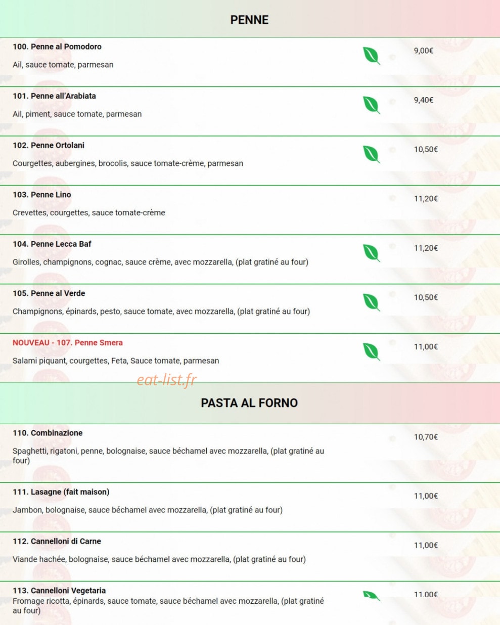 Tonis Pizza Express — carte page 6