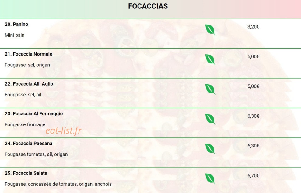 Tonis Pizza Express — carte page 11