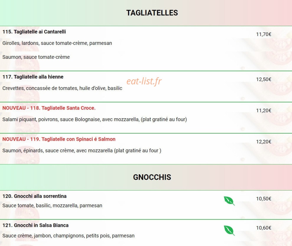 Tonis Pizza Express — carte page 7