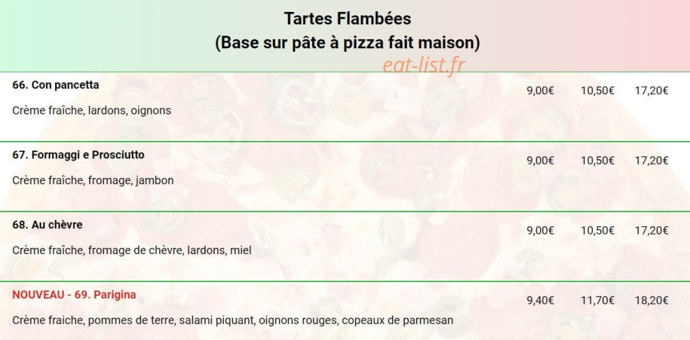 Tonis Pizza Express — carte page 12