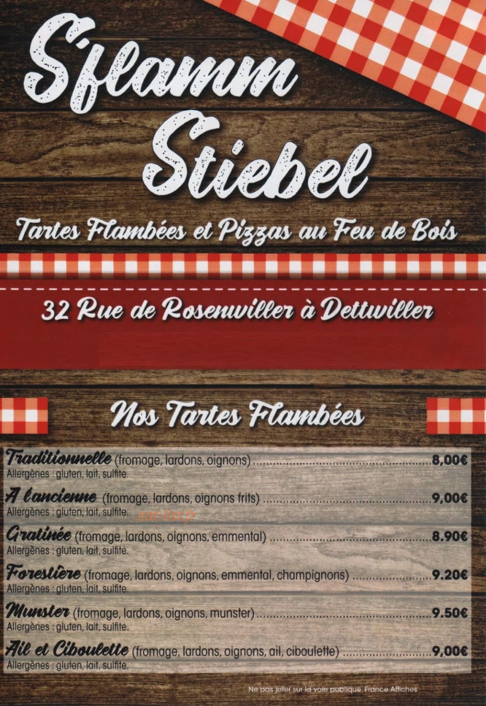 S'flamm stiebel — carte page 1
