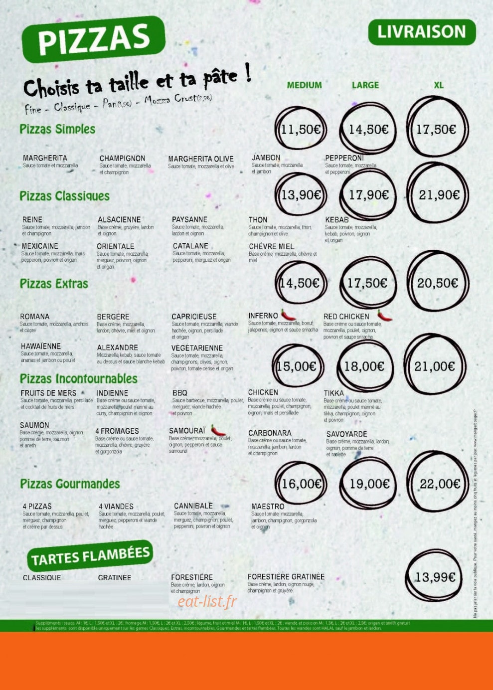 4PIZZAS — carte page 1