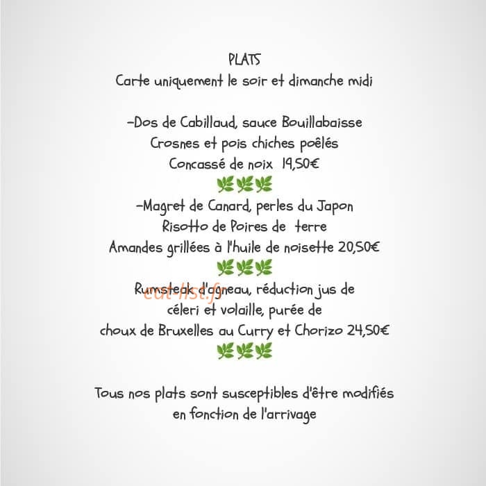 Carte et menu de Au Relais des Oliviers à Haguenau — Les plats