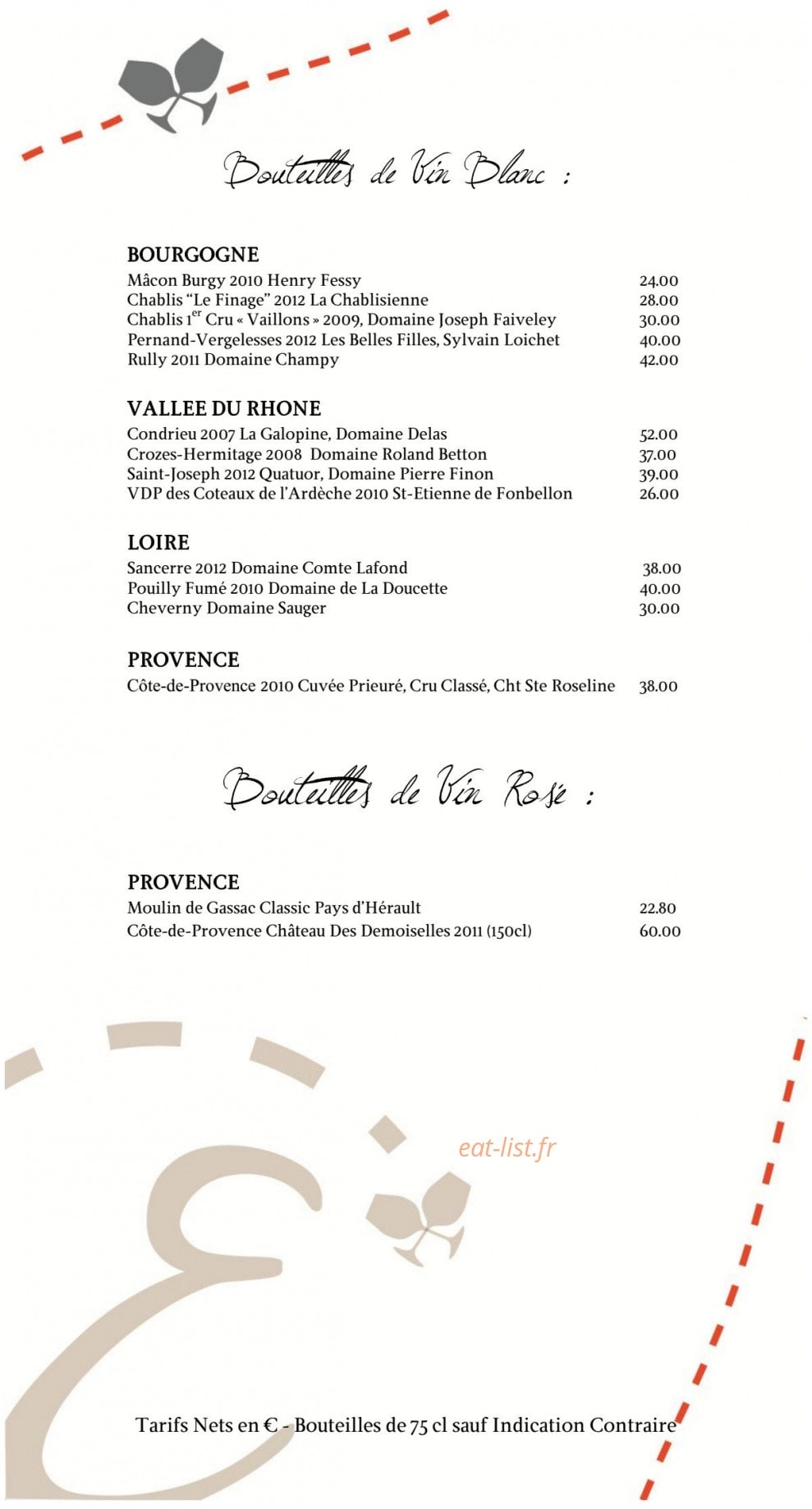 Chez Ernest — carte page 9