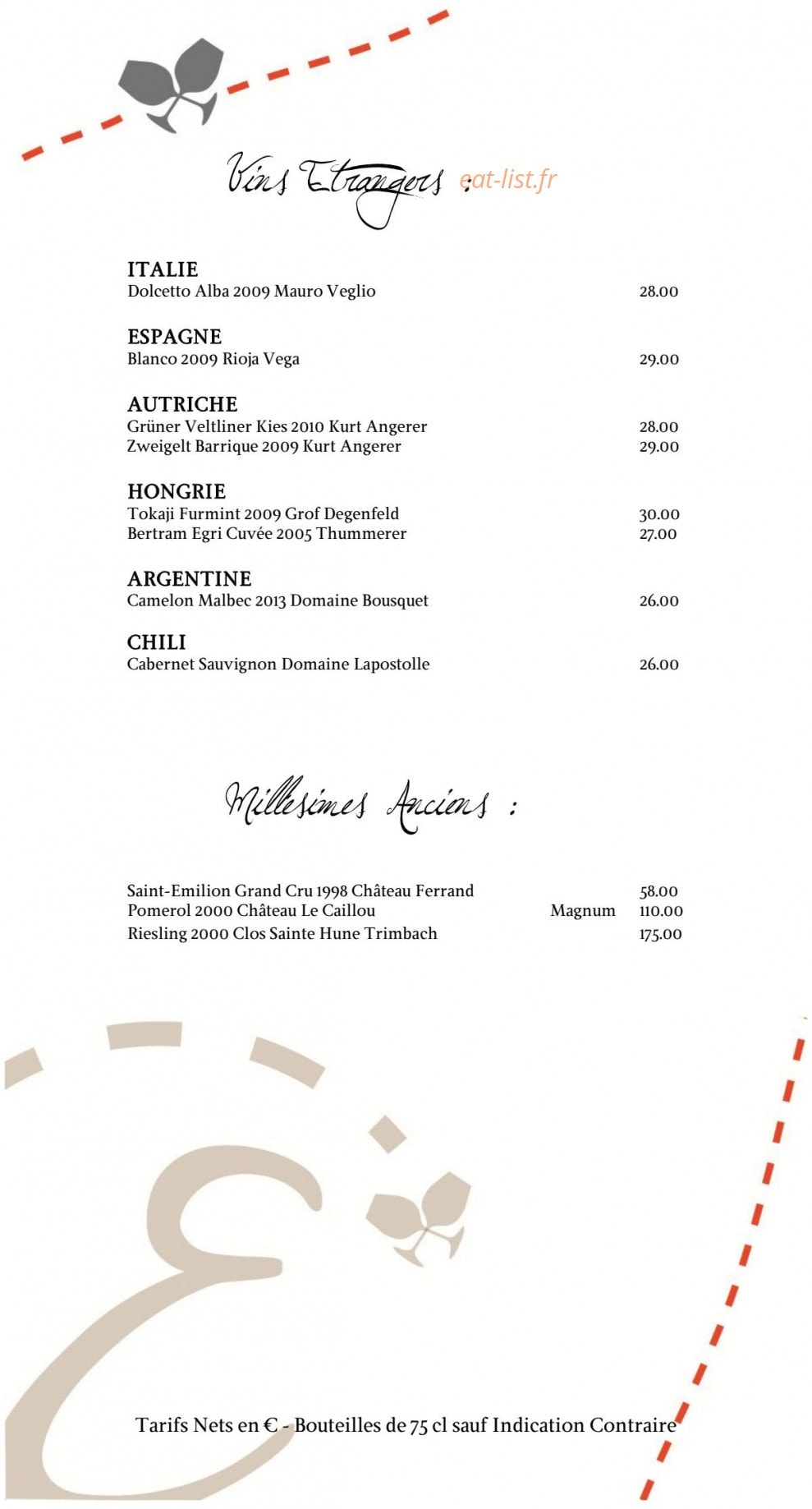 Chez Ernest — carte page 11
