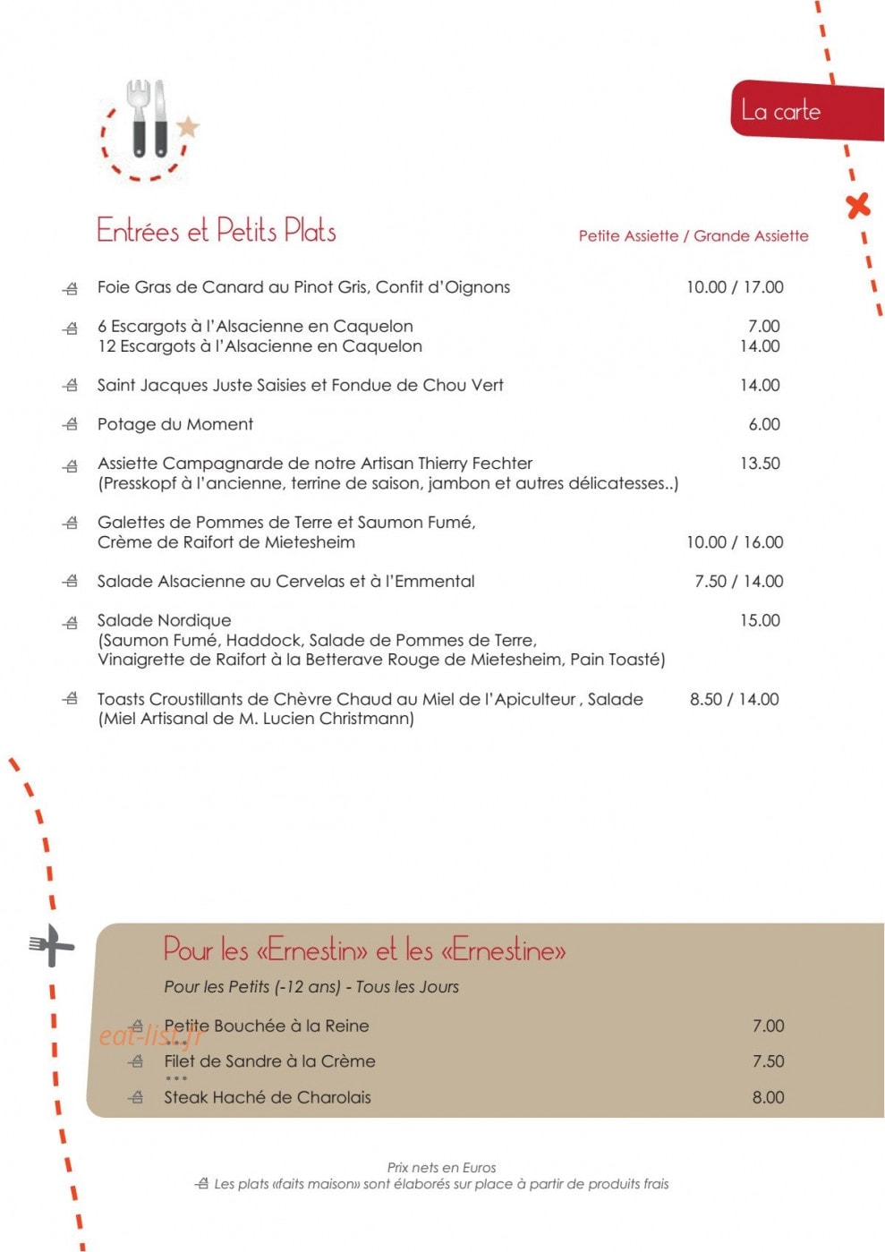 Chez Ernest — carte page 3