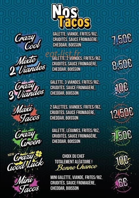 Crazy tacos — carte page 2