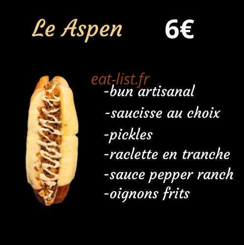 Dory's Hot Dog — carte page 1