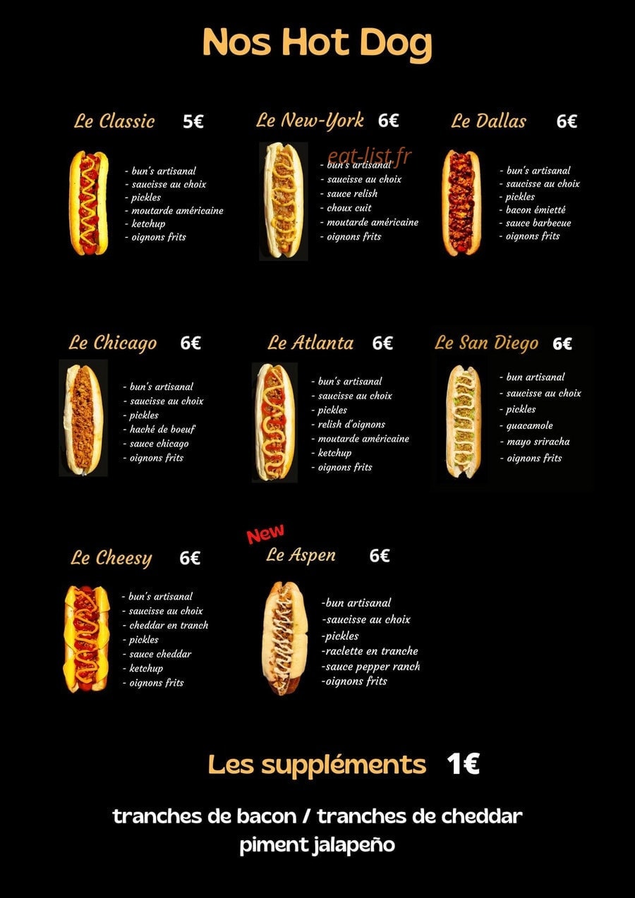 Dory's Hot Dog — carte page 2