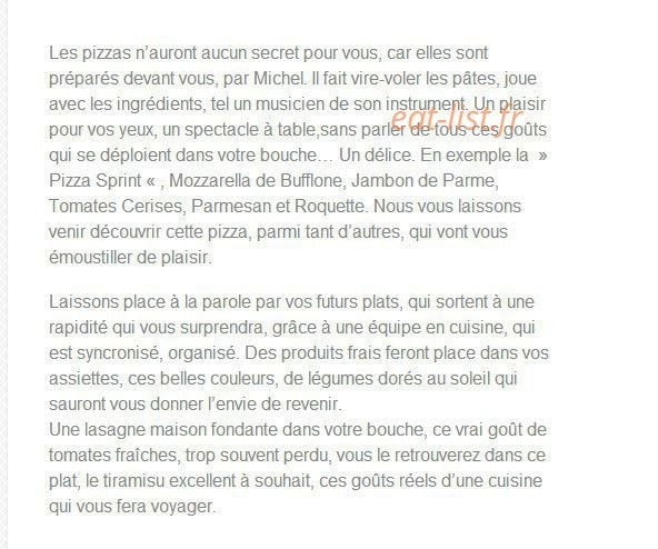 Carte et menu de Il Giardino d'Italia à Haguenau — Les informations sur le menu