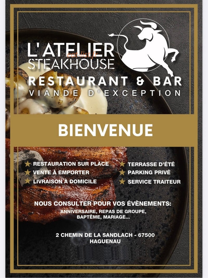 Carte et menu L’ Atelier Steakhouse Haguenau