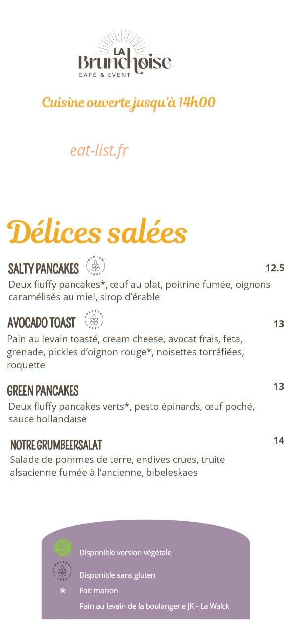 La Brunchoise — carte page 1