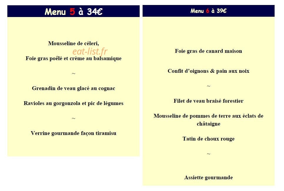 La Petite Auberge — carte page 4