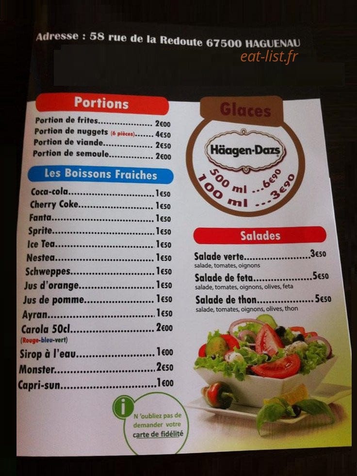 La terrasse à Haguenau, carte-menu et photos