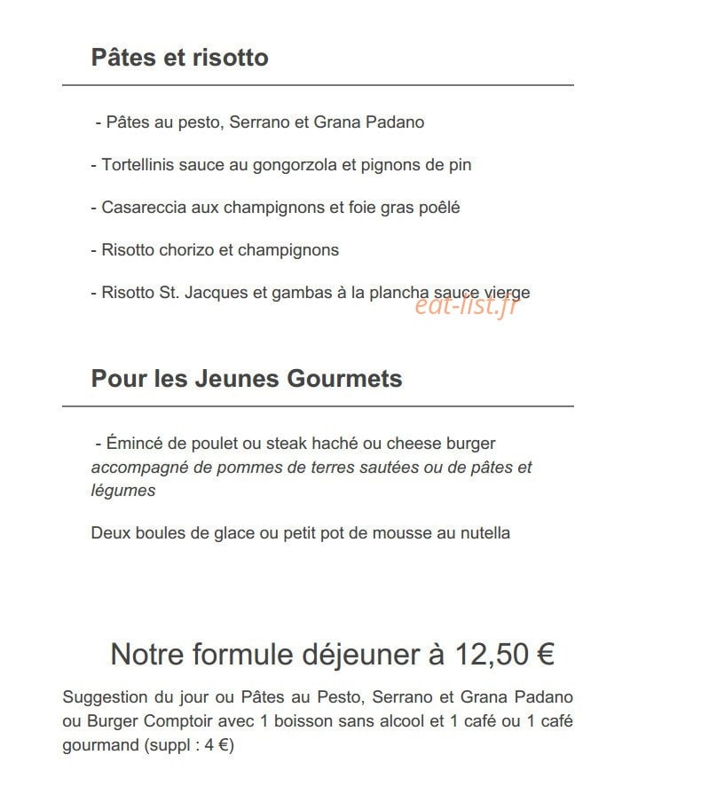 Le Comptoir des loges — carte page 4