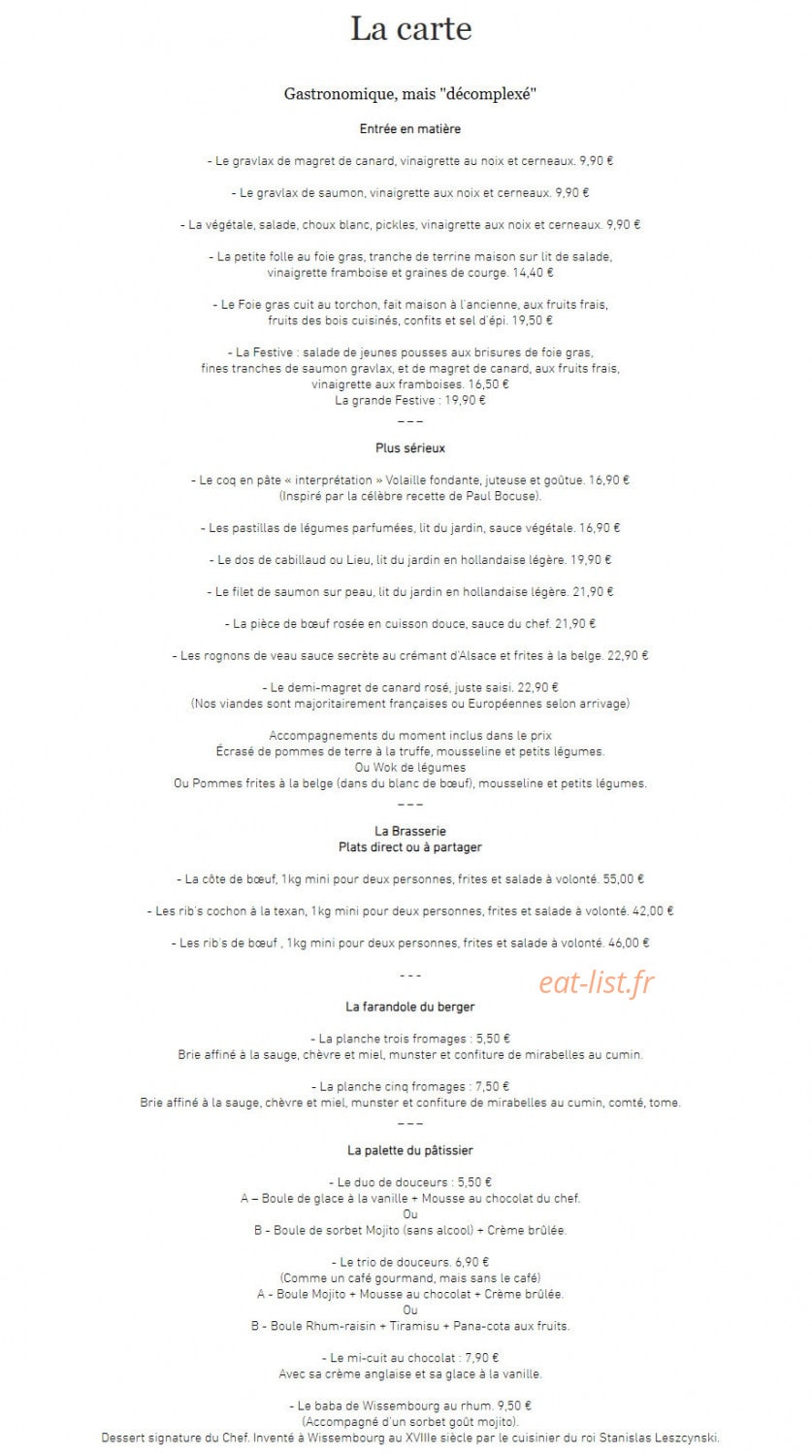 Le coq en pâte — carte page 1