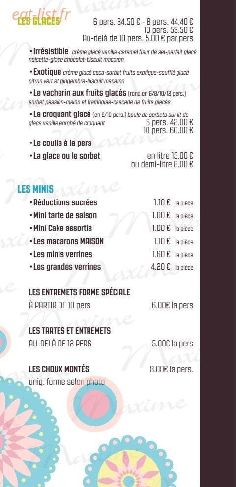 Maxime Pâtissier — carte page 6