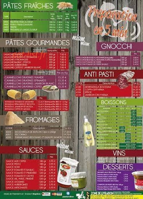 Pasta Dino — carte page 2