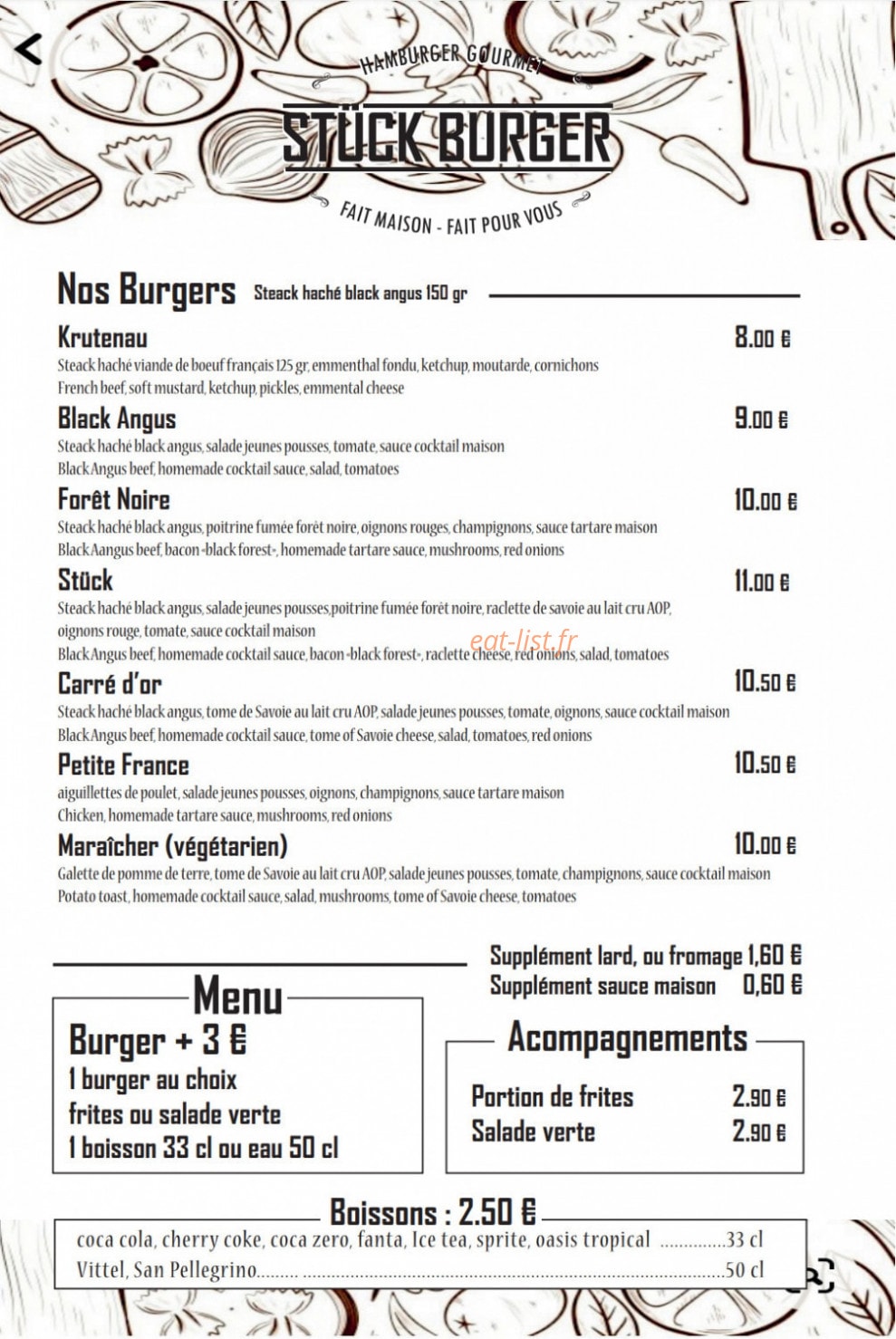 Stuck burger — carte page 1