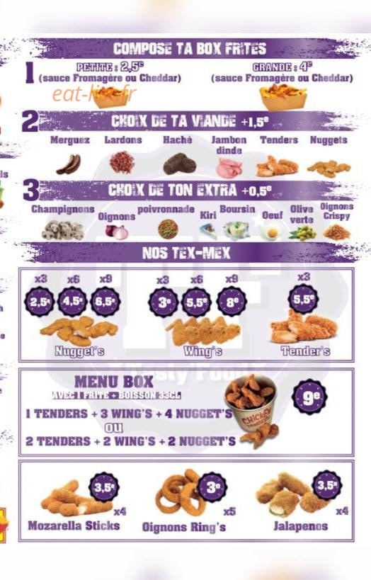 Tasty'Food — carte page 1