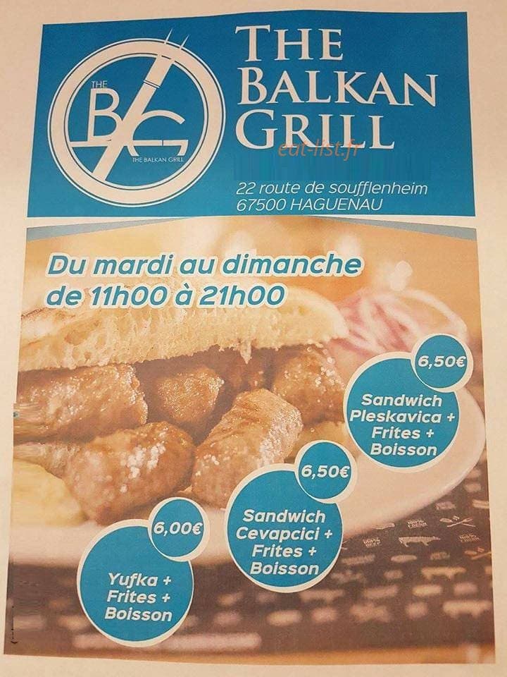 Carte et menu The Balkan Grill Haguenau