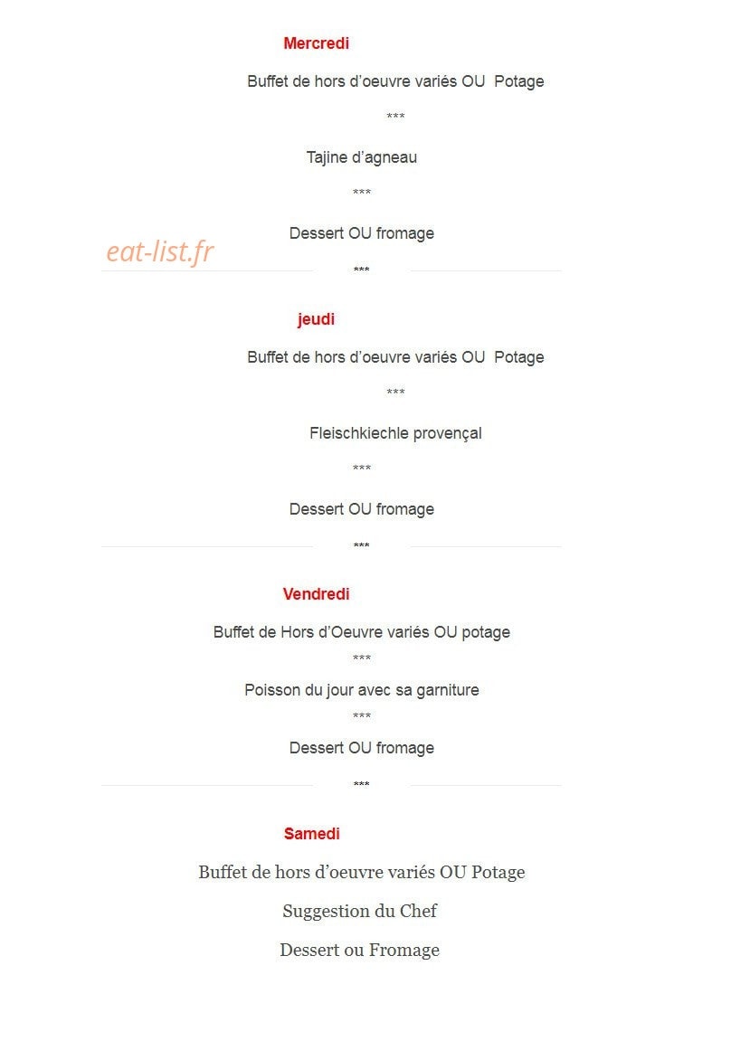 Restaurant Notre Dame — carte page 4