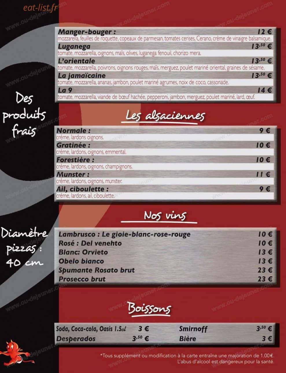 9 Pizza — carte page 3