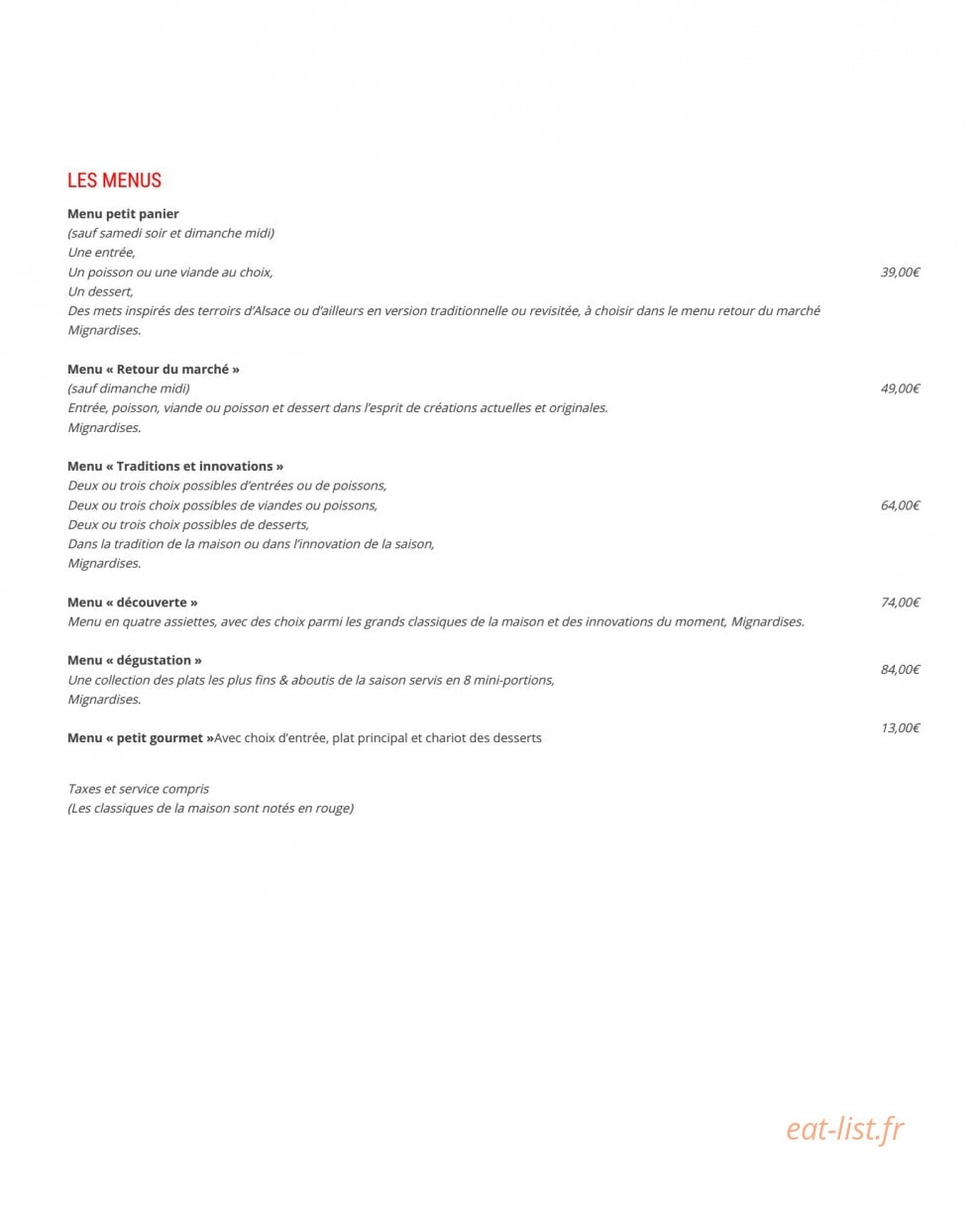 Au Boeuf Rouge — carte page 2