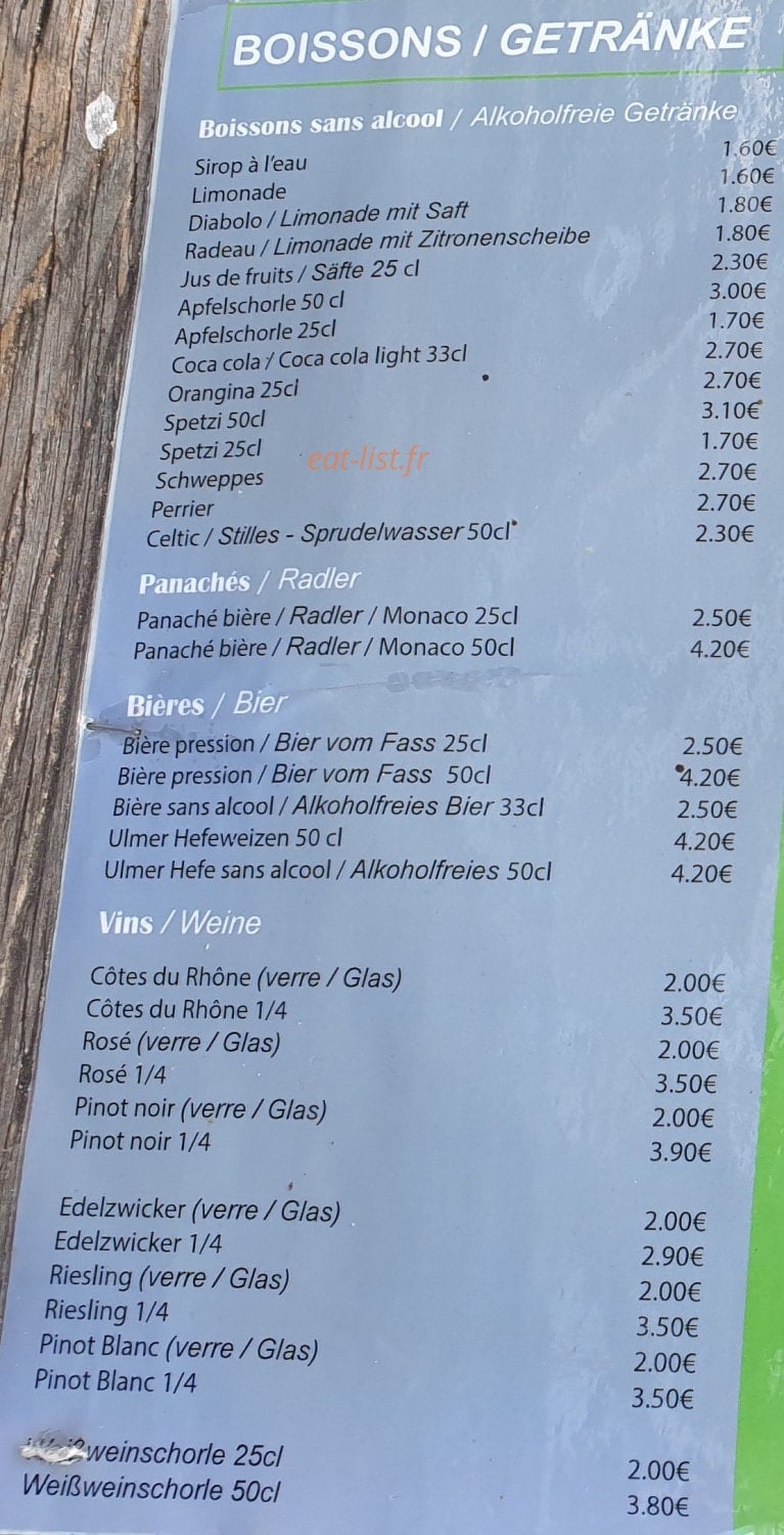 Café des 4 Châteaux — carte page 1