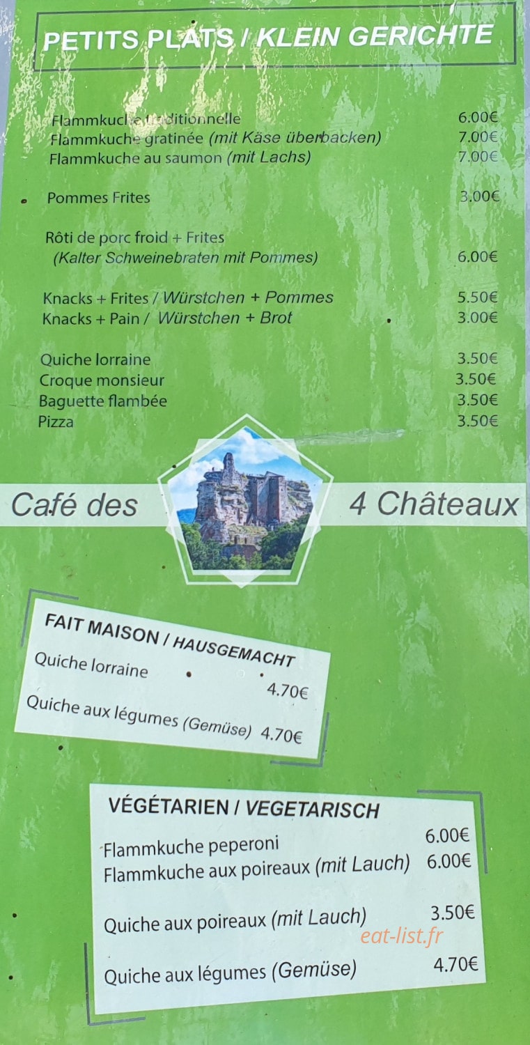 Café des 4 Châteaux — carte page 2