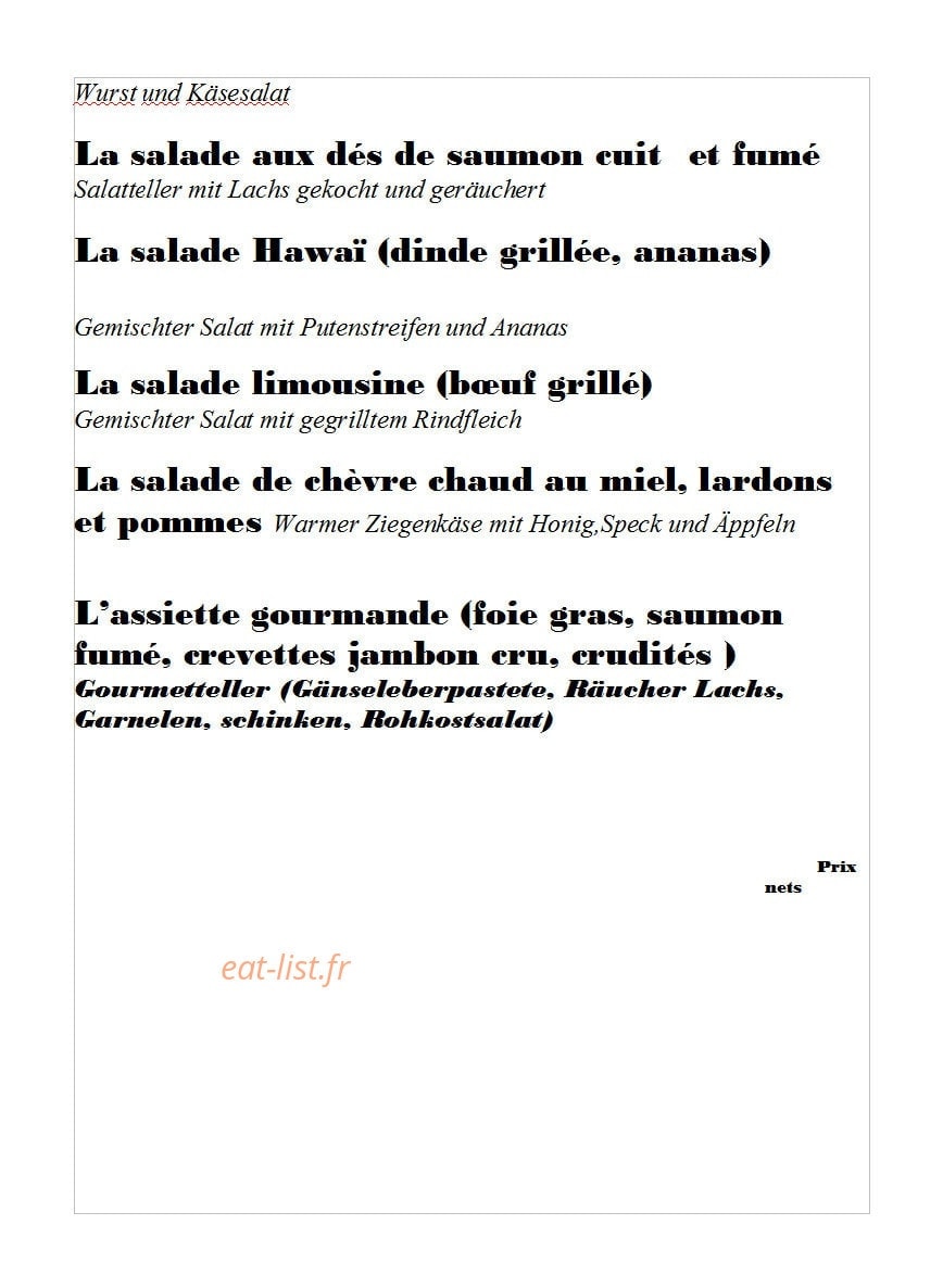 Restaurant au Wasigenstein — carte page 12