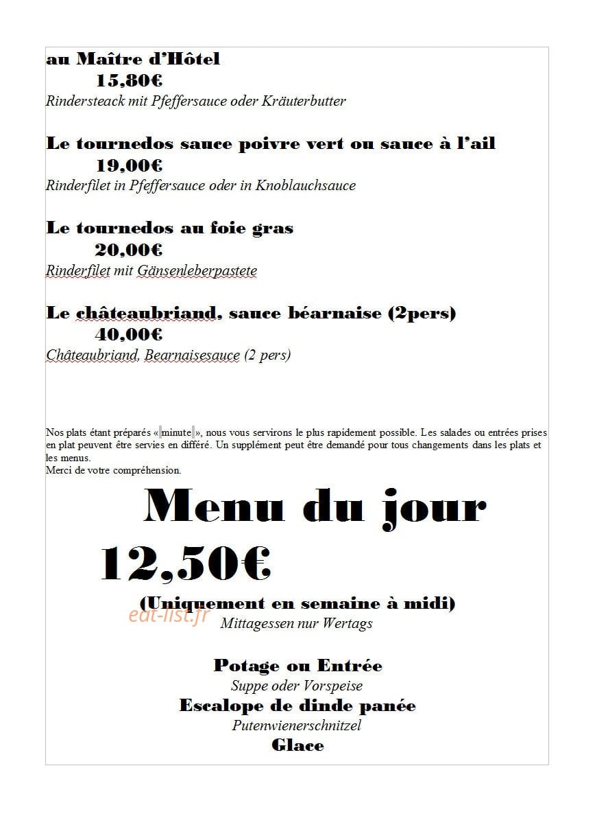 Restaurant au Wasigenstein — carte page 7