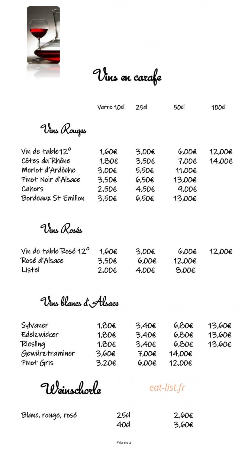 Restaurant au Wasigenstein — carte page 17