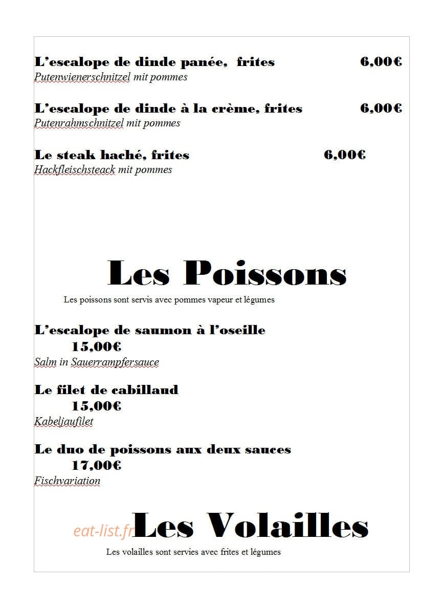 Restaurant au Wasigenstein — carte page 5