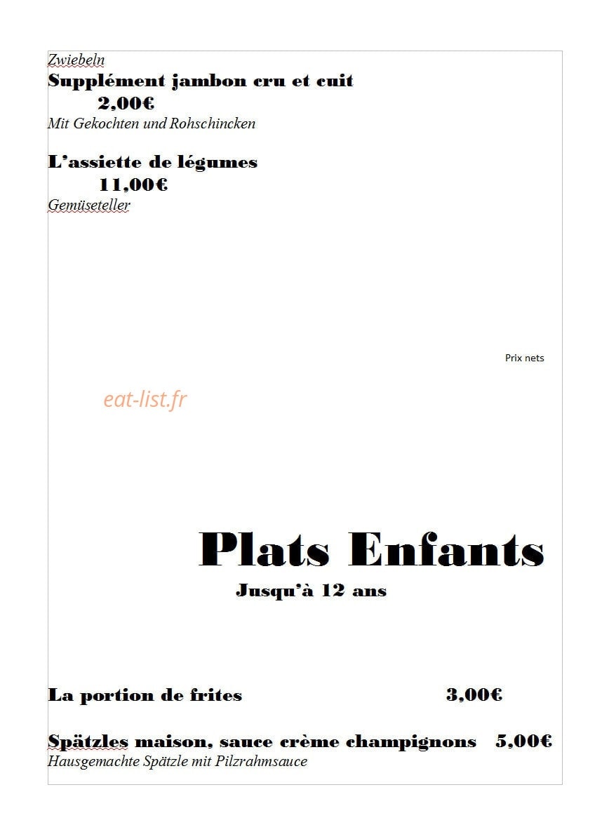 Restaurant au Wasigenstein — carte page 4