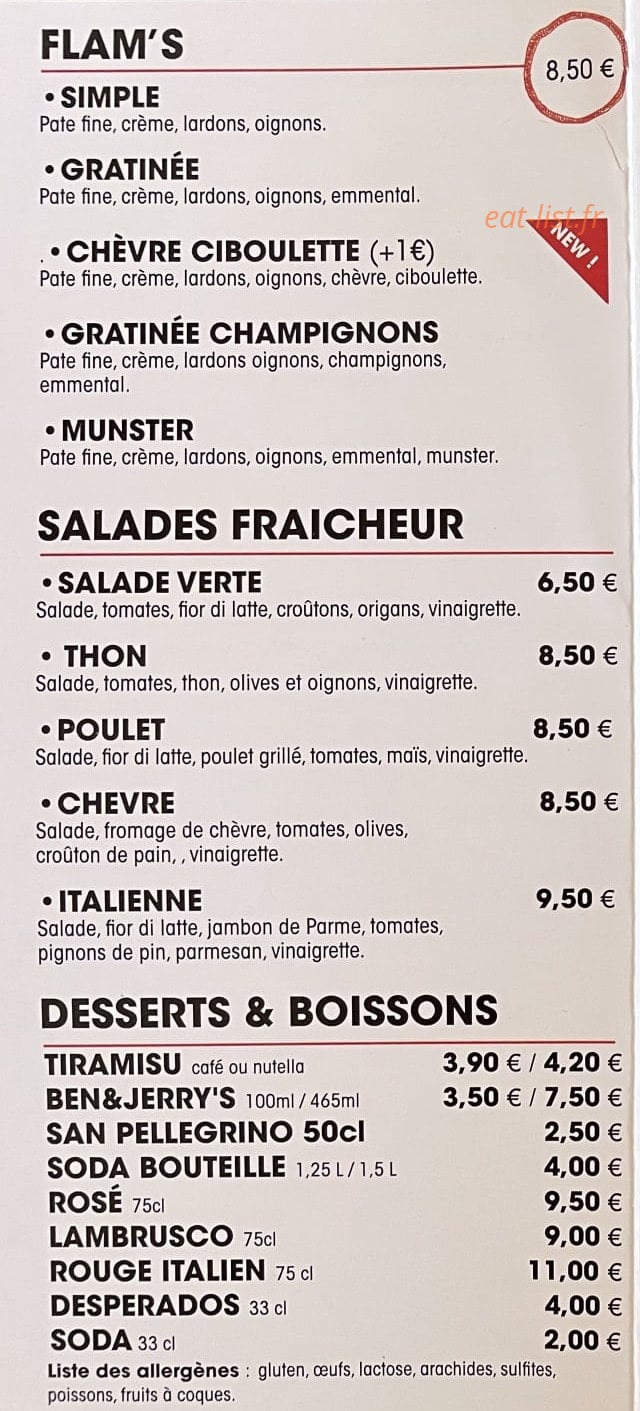La Pizzeria — carte page 5