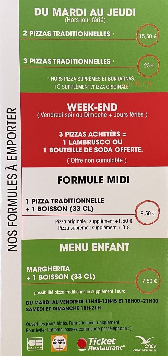 La Pizzeria — carte page 6