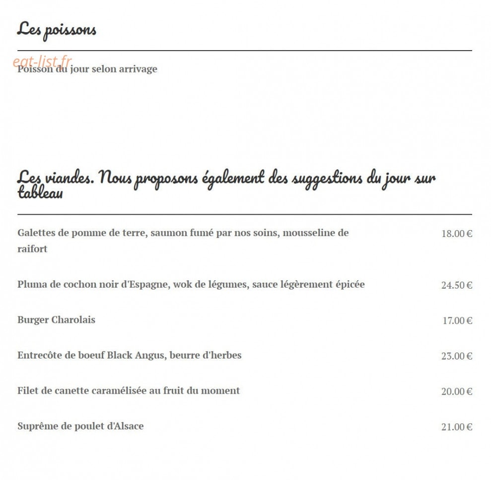 Le Relais des Saveurs — carte page 2