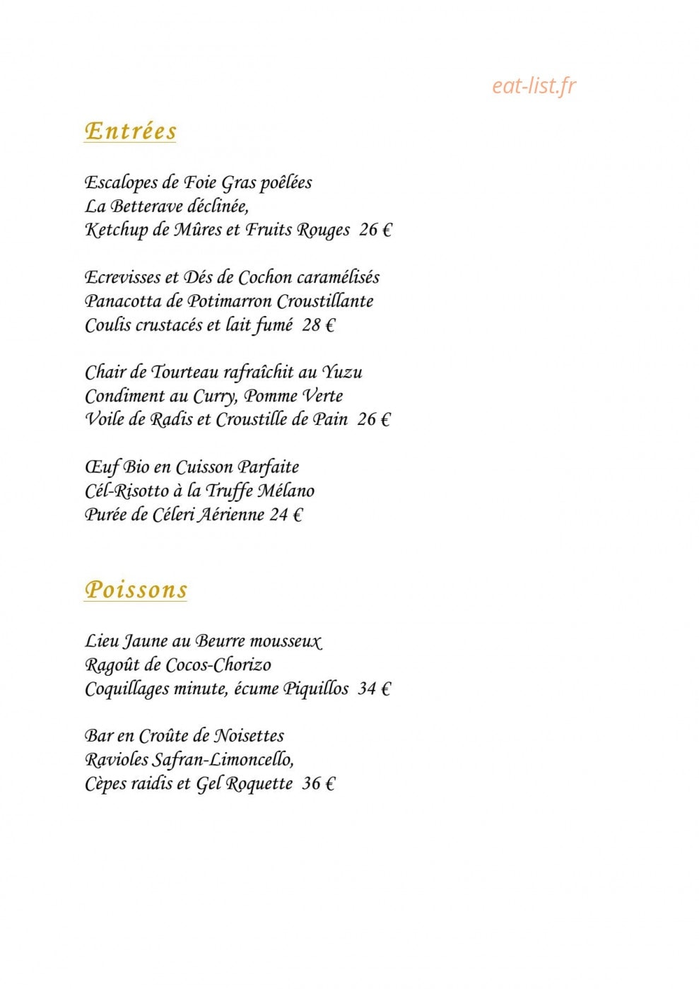 Le Clos des Délices — carte page 3