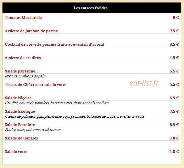 Chez Michel — carte page 1