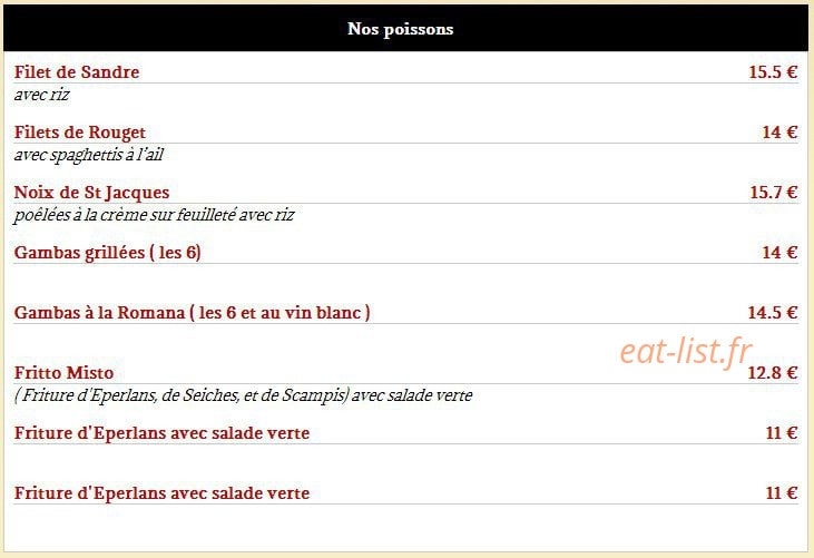 Chez Michel — carte page 8