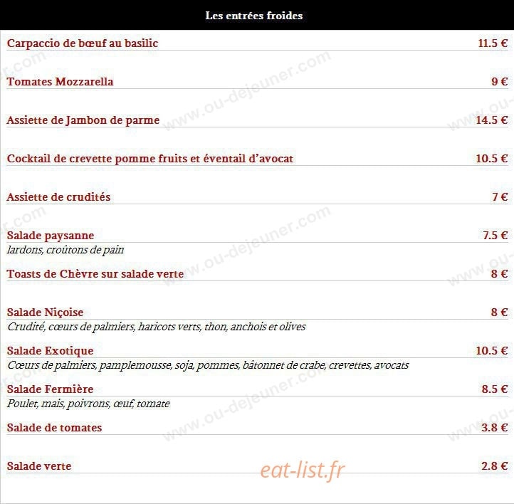 Chez Michel — carte page 1