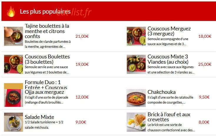 Restaurant Le Ksar — carte page 3