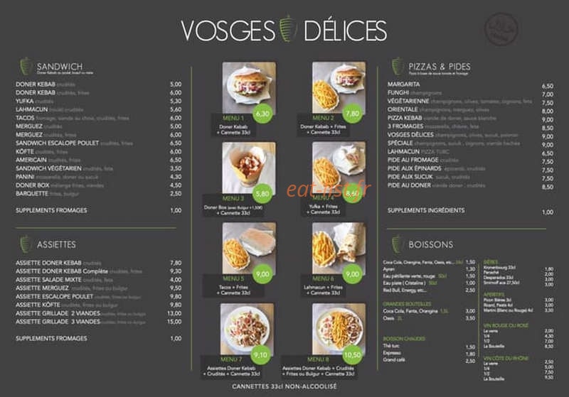Vosges Délices — carte page 1