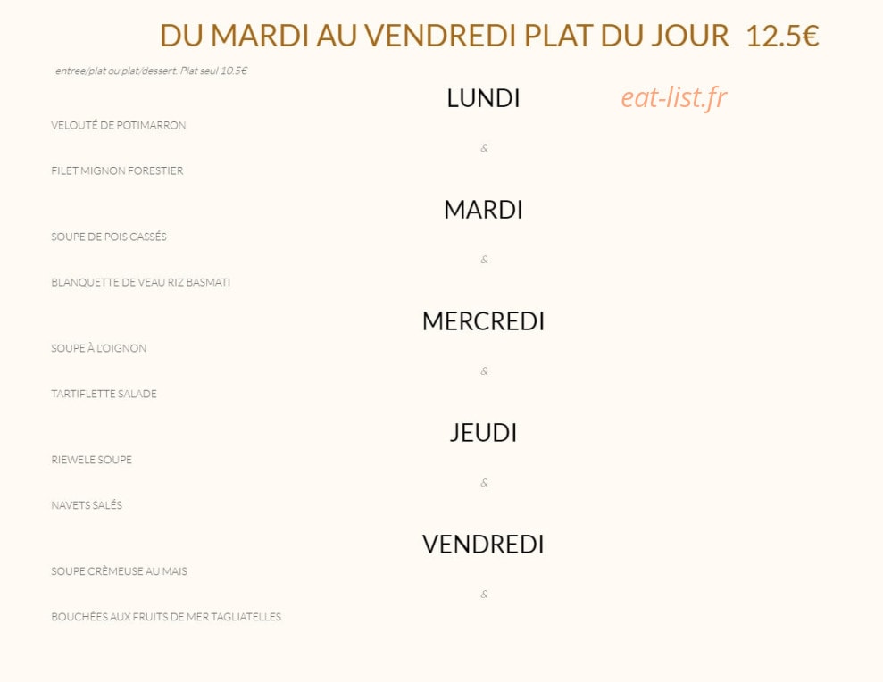Au Manège Gourmand — carte page 4