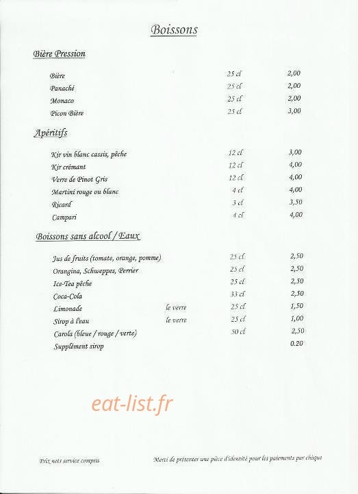 Restaurant L'Oxer — carte page 2