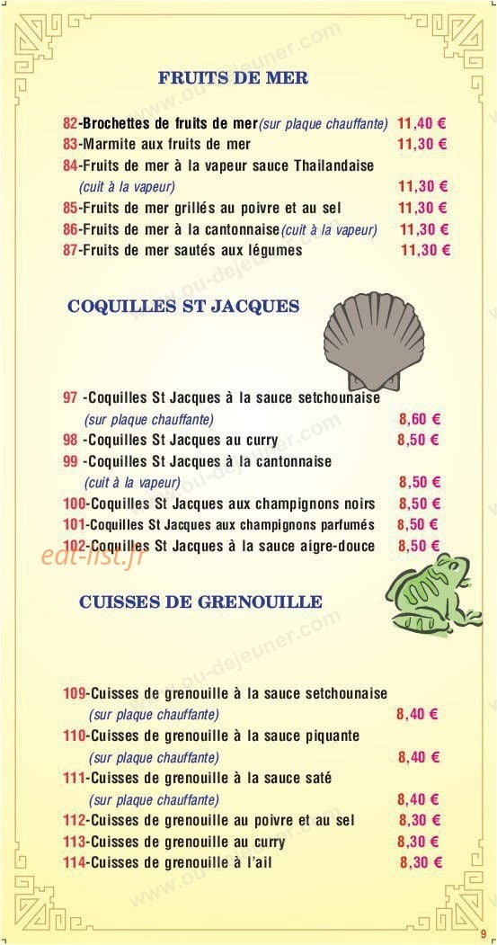 La Perle d'Orient — carte page 9