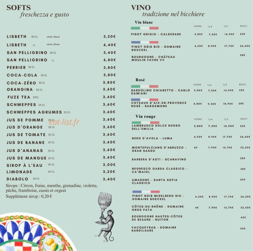 Le bistro italien — carte page 6