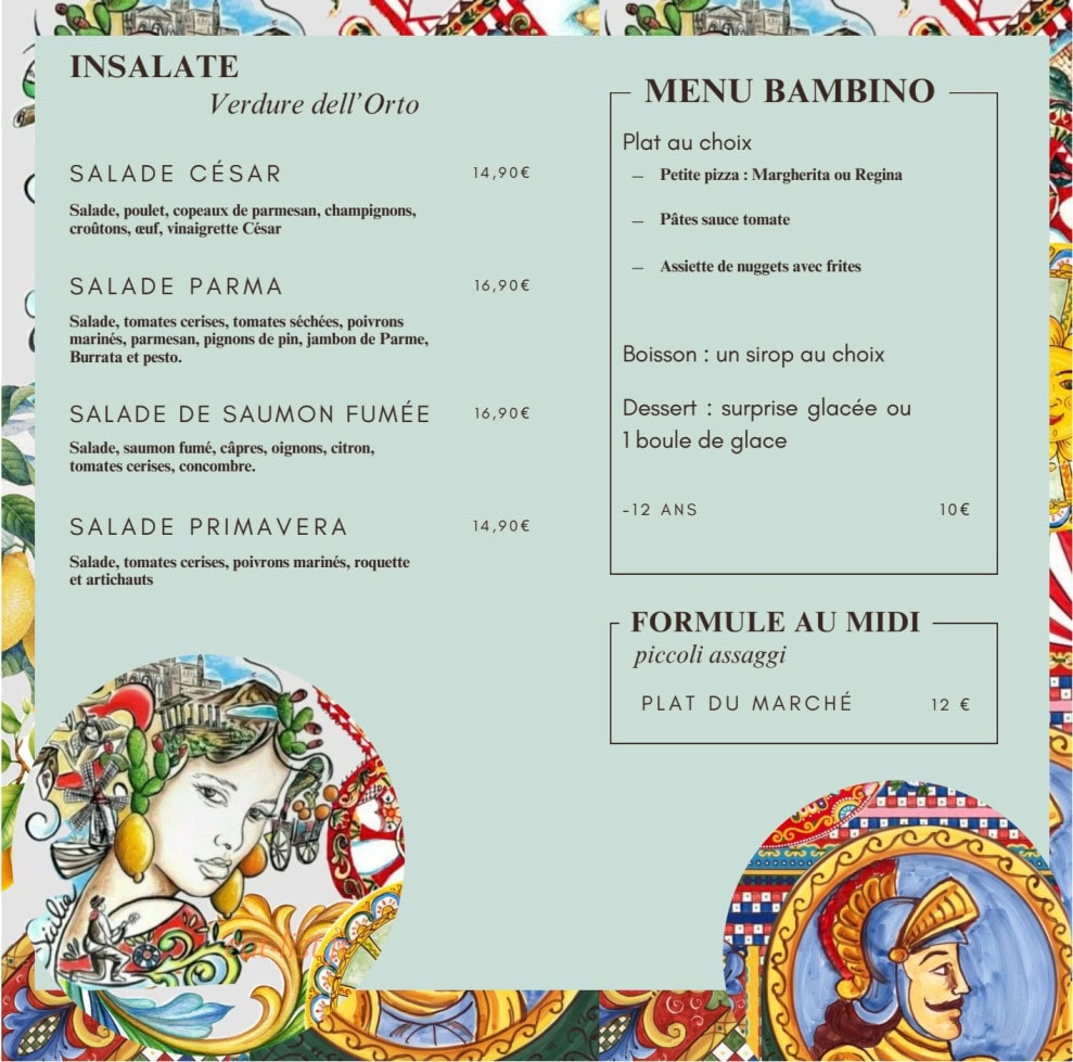 Le bistro italien — carte page 2
