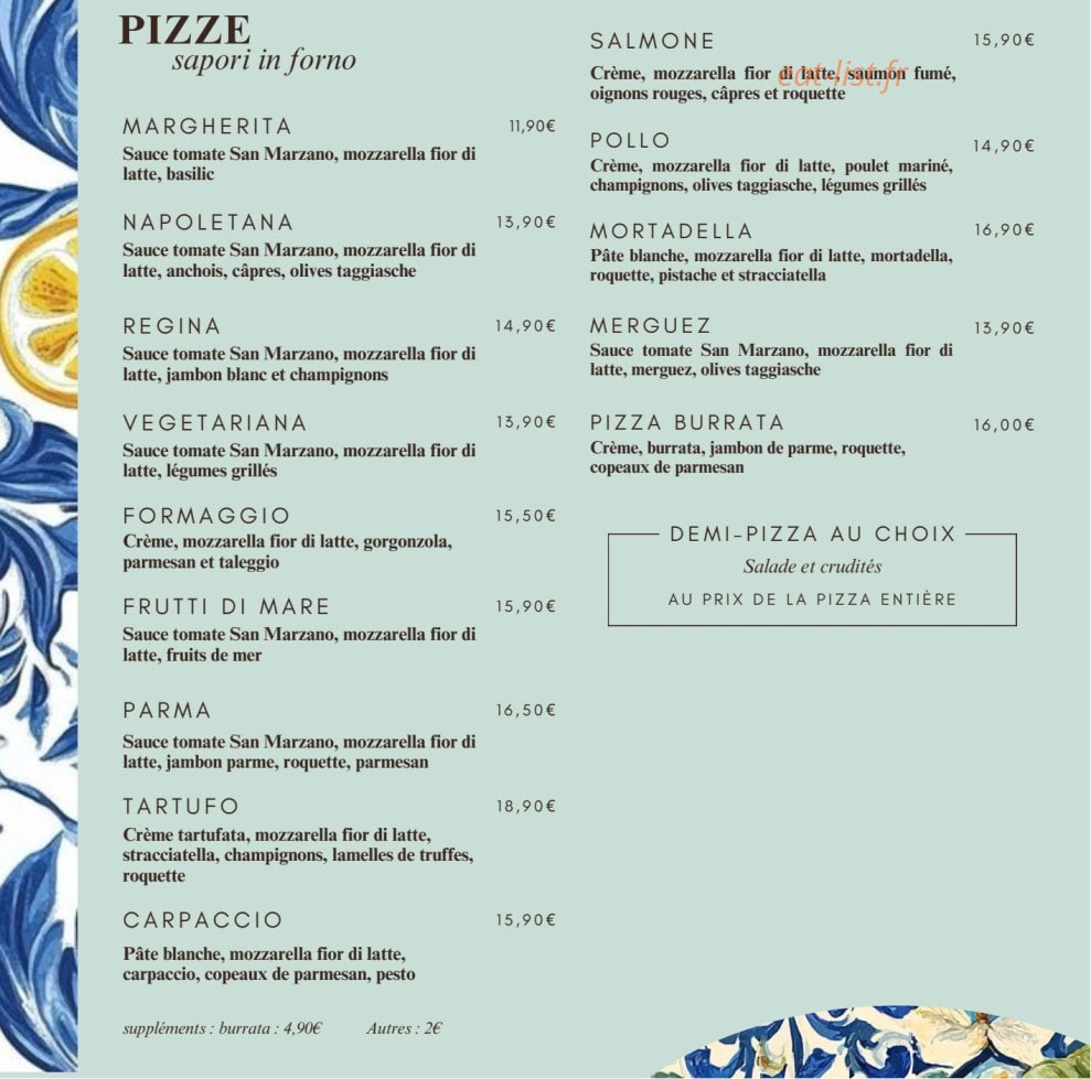 Le bistro italien — carte page 3